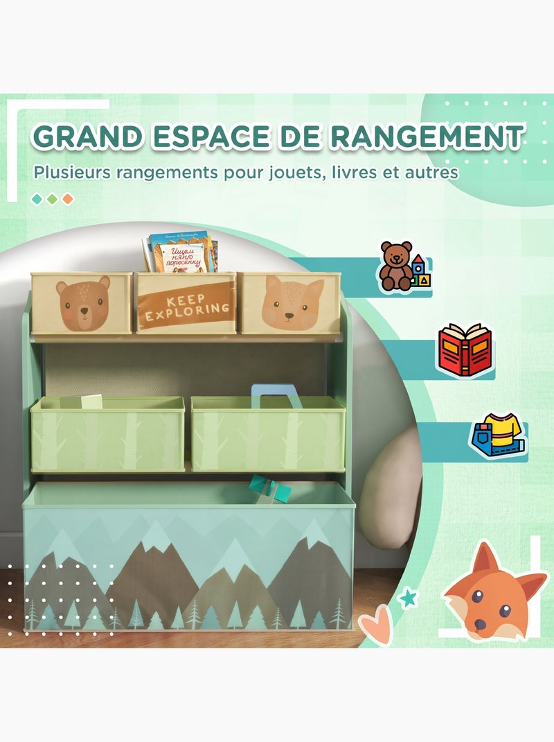 Étagère de rangement enfant design mountain adventure - 6 tiroirs Vert - Kiabi