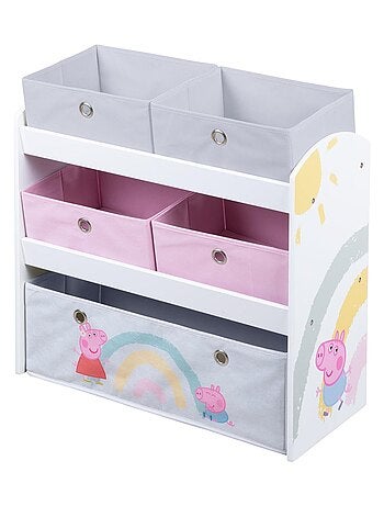 Étagère de rangement jouets avec 5 boites en toile 'Roba Peppa Pig'
