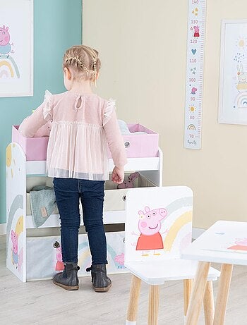 Étagère de rangement jouets avec 5 boites en toile 'Roba Peppa Pig'