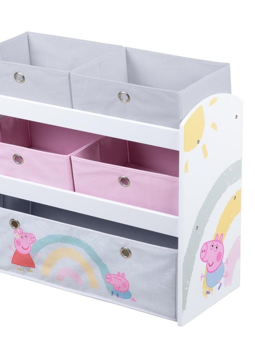 Étagère de rangement jouets avec 5 boites en toile 'Roba Peppa Pig' - Kiabi