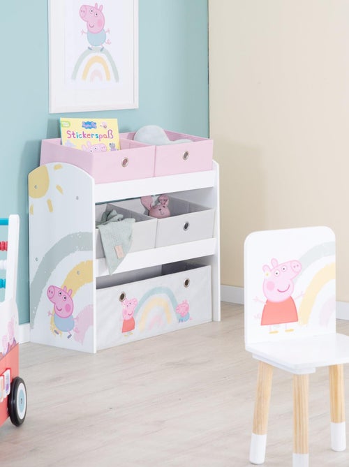 Étagère de rangement jouets avec 5 boites en toile 'Roba Peppa Pig' - Kiabi