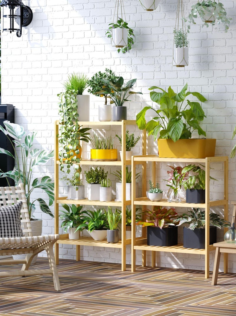 Etagère de rangement sur pied bois bambou Beige - Kiabi