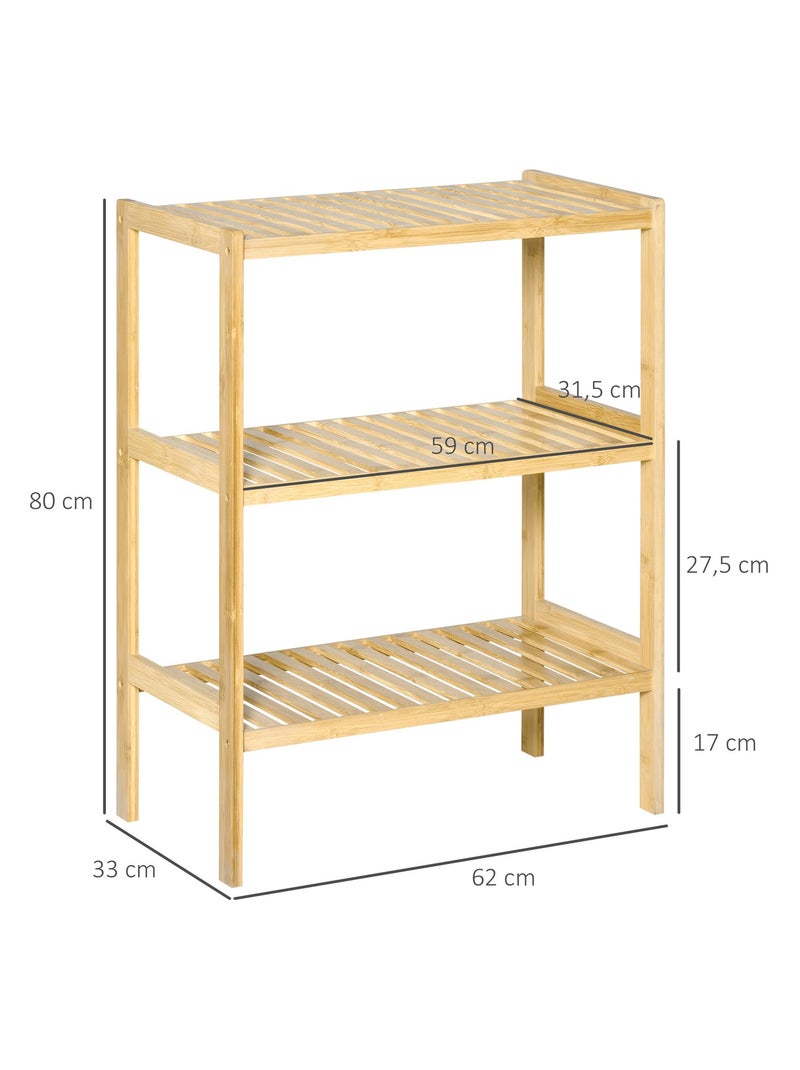 Etagère de rangement sur pied bois bambou Beige - Kiabi