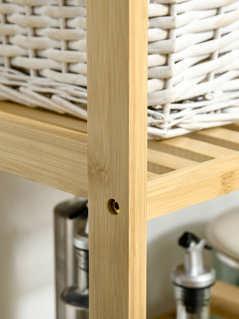 Etagère de rangement sur pied bois bambou Beige - Kiabi