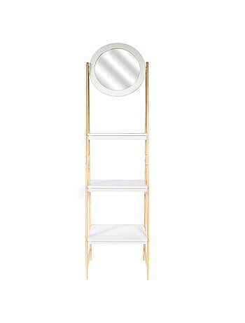 Etagère de salle de bain design scandi Copenhague - L. 43 x H. 163 cm - Blanc