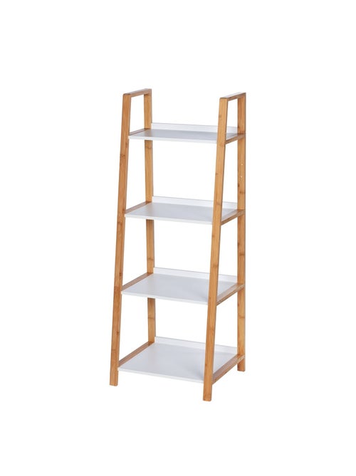 Etagère de salle de bain en bambou Finja - L. 43 x H. 112 cm - Blanc - Kiabi
