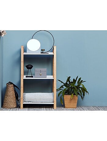 Etagère de salle de bain en bambou Finja - L. 43 x H. 76 cm - Blanc
