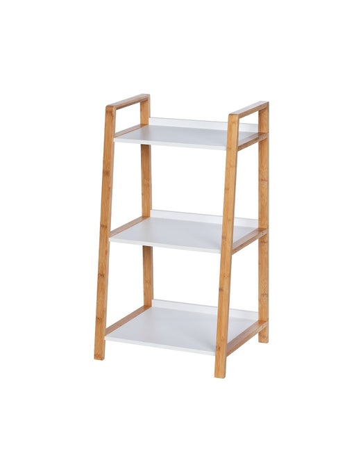 Etagère de salle de bain en bambou Finja - L. 43 x H. 76 cm - Blanc - Kiabi