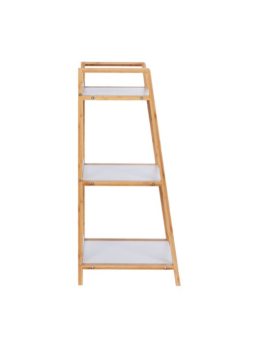 Etagère de salle de bain en bambou Finja - L. 43 x H. 76 cm - Blanc - Kiabi
