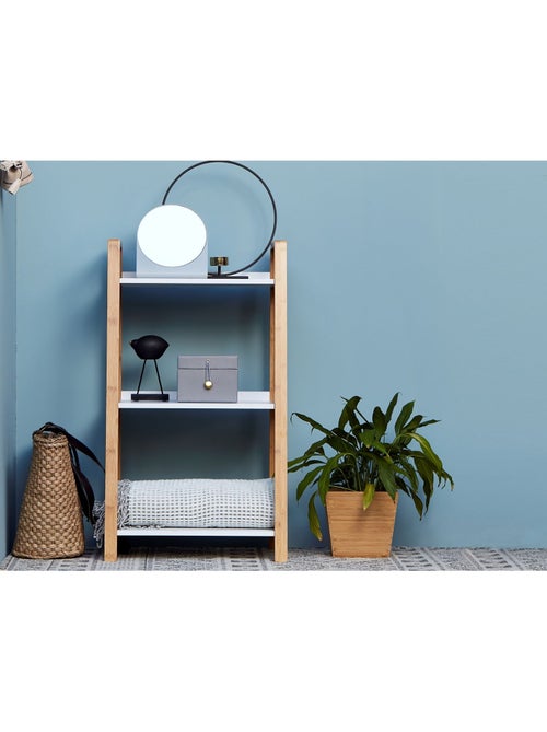 Etagère de salle de bain en bambou Finja - L. 43 x H. 76 cm - Blanc - Kiabi