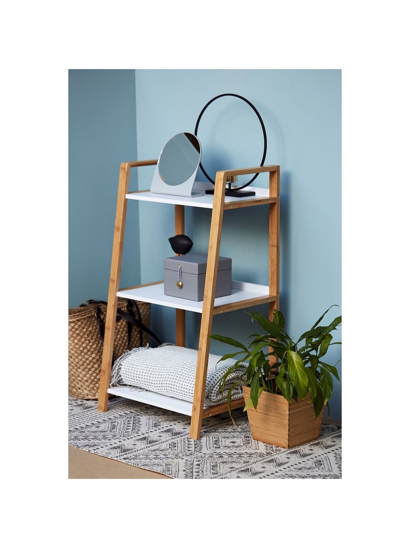 Etagère de salle de bain en bambou Finja - L. 43 x H. 76 cm - Blanc Blanc - Kiabi