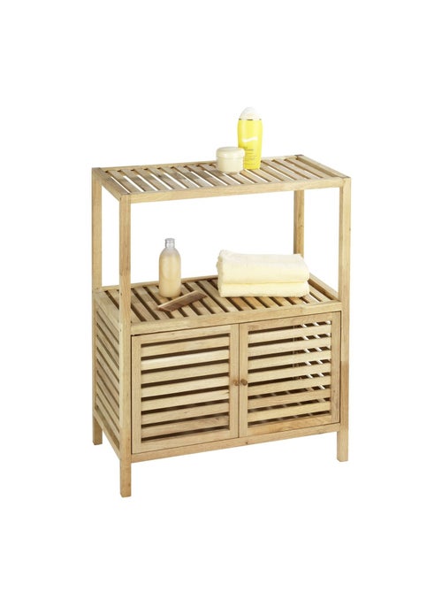 Etagère de salle de bain en bois Norway - L. 67,5 x H. 86 cm - Marron noix - Kiabi