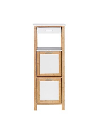 Etagère de salle de bain scandinave Finja - L. 34 x H. 89 cm - Blanc