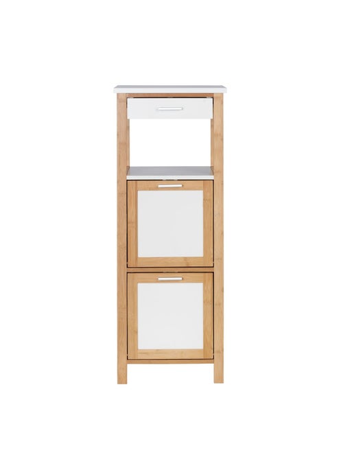 Etagère de salle de bain scandinave Finja - L. 34 x H. 89 cm - Blanc - Kiabi