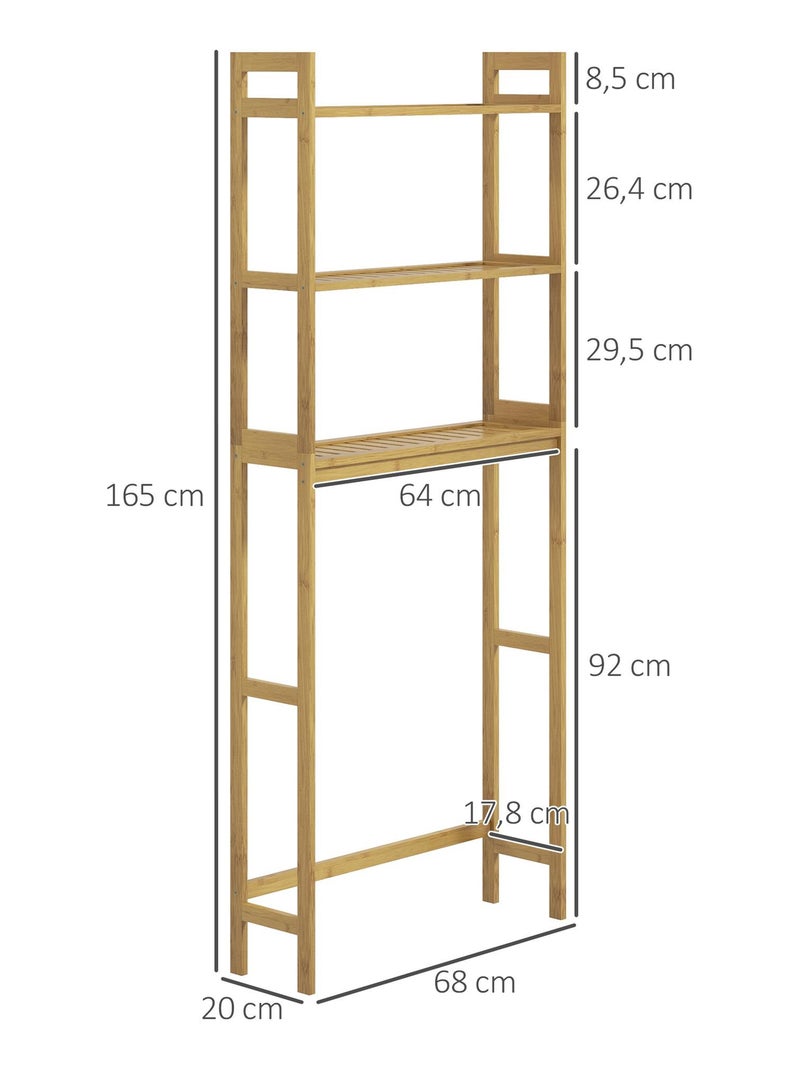 Étagère de toilettes WC 3 niveaux style cosy bambou Beige - Kiabi