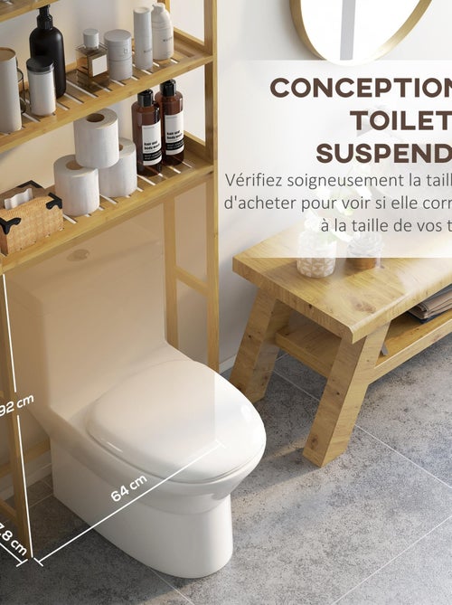 Étagère de toilettes WC 3 niveaux style cosy bambou - Kiabi