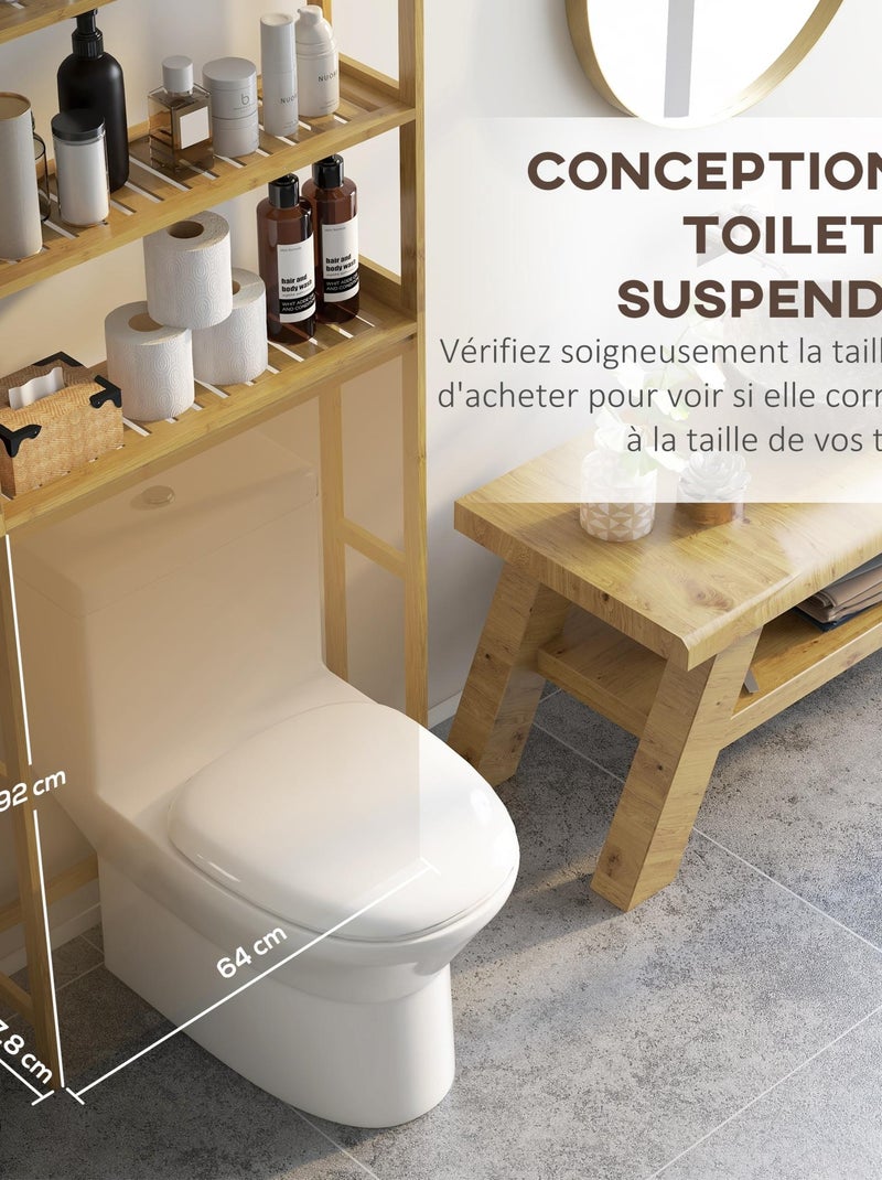 Étagère de toilettes WC 3 niveaux style cosy bambou Beige - Kiabi