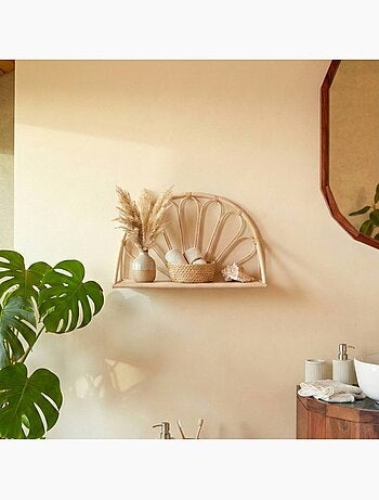 Étagère en forme d'arche en rotin 12x35x26cm