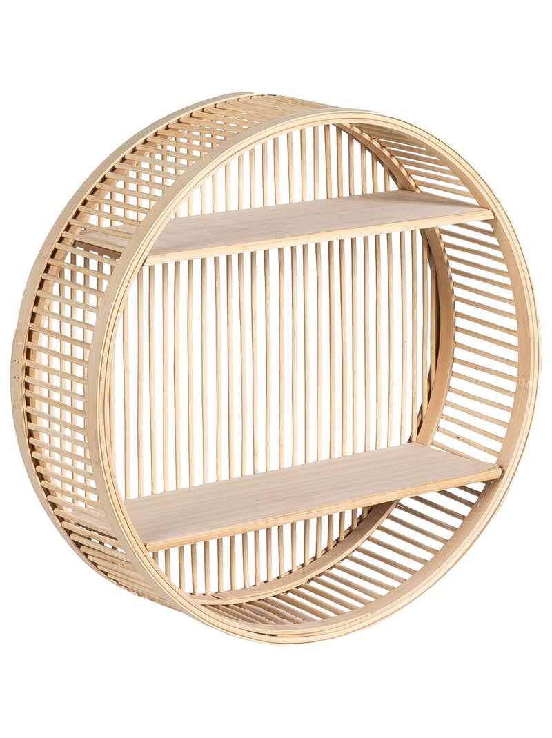 Etagère en rotin ronde 'Deko&co' Beige - Kiabi