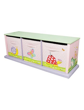 Etagère enfant bois avec 3 paniers bacs de rangement