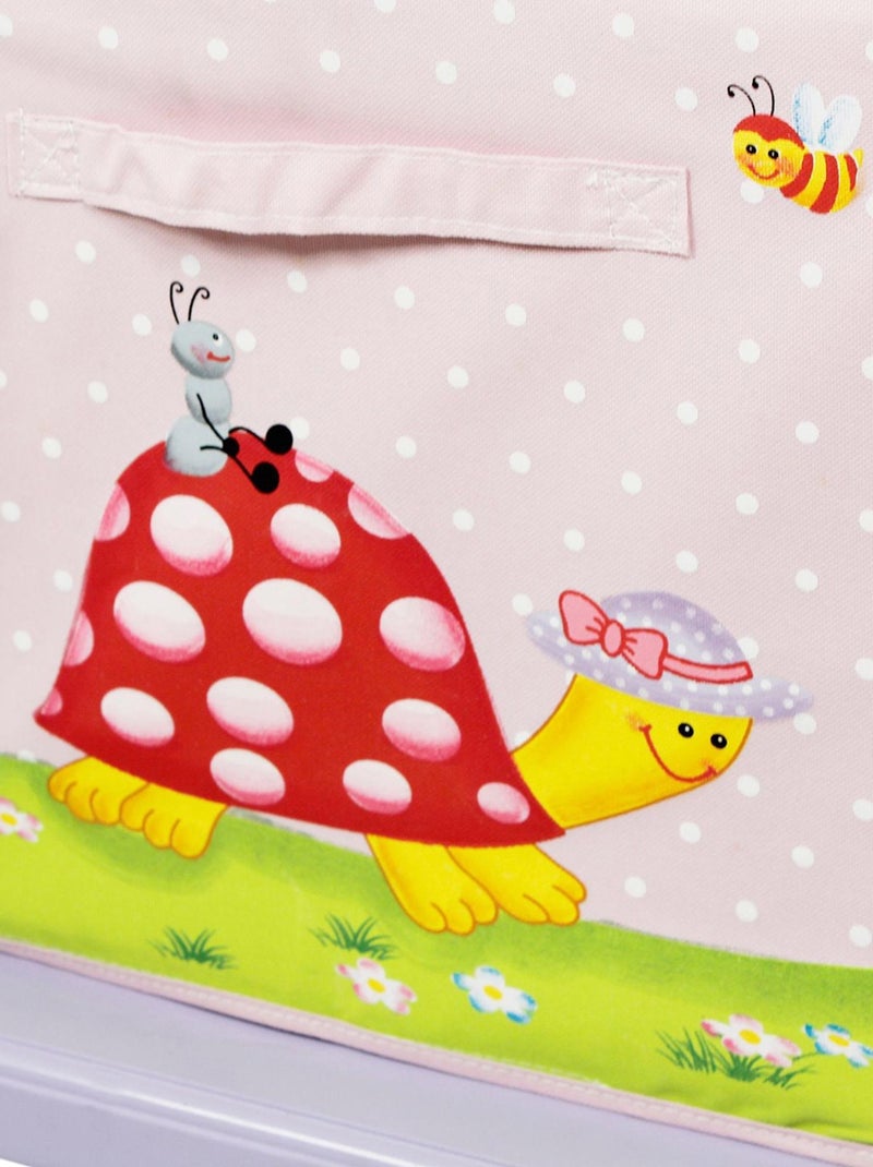 Etagère enfant Magic Garden bois avec 3 paniers bacs de rangement tissu TD-0132A Rose - Kiabi