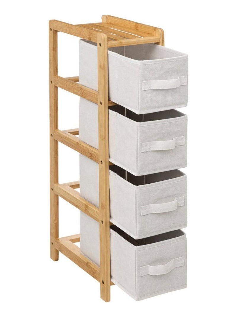 Étagère fine 4 rangements Tidy Box Beige - Kiabi