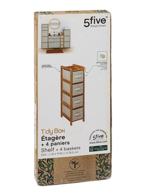 Étagère fine 4 rangements Tidy Box - Kiabi