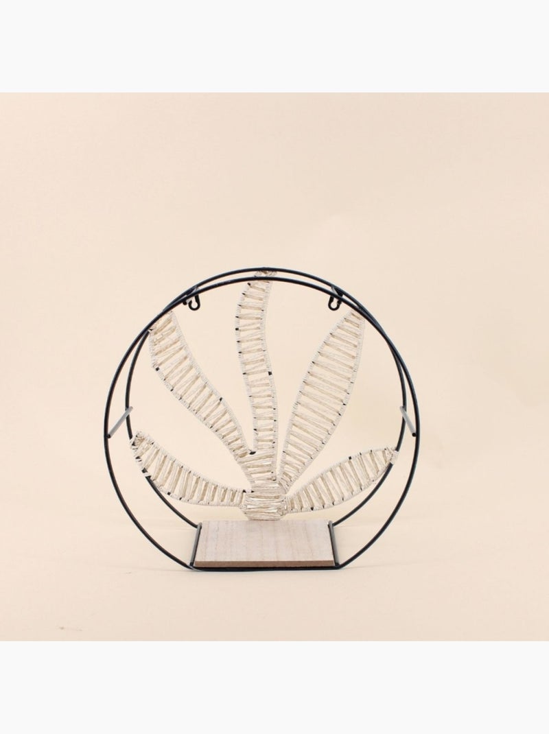 Etagère forme fleur en corde 30x28,5cm Noir - Kiabi