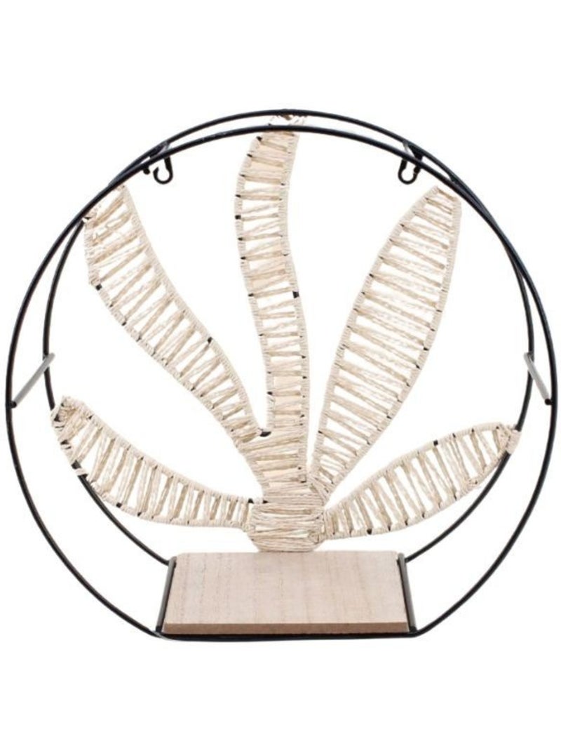 Etagère forme fleur en corde 30x28,5cm Noir - Kiabi