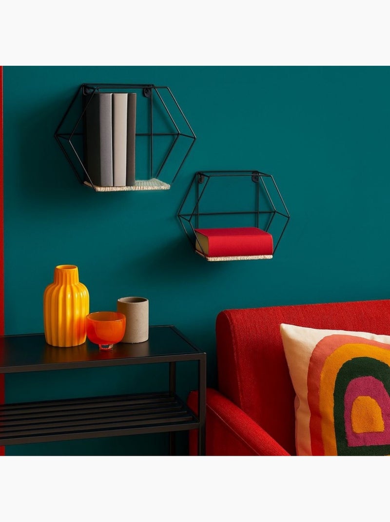 Etagère hexagonale 20x25cm Noir - Kiabi