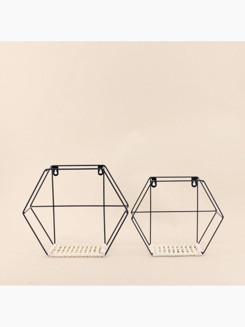Etagère hexagonale 20x25cm Noir - Kiabi