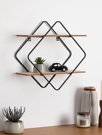 Etagère métal et bois à suspendre