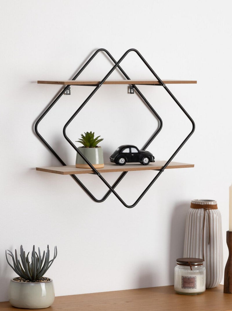 Etagère métal et bois à suspendre Beige - Kiabi