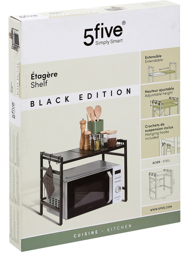 Etagère micro-onde extensible 1 étagère BLACK EDITION Noir - Kiabi
