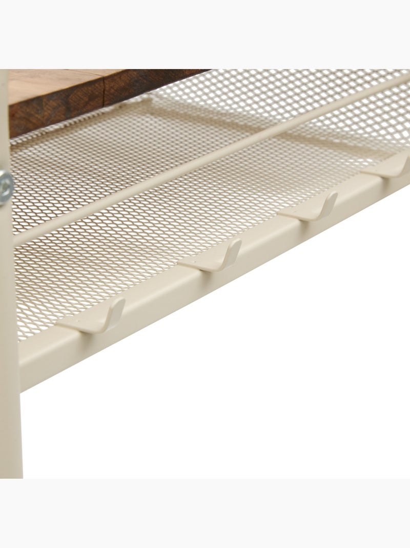 Étagère micro-ondes rectangulaire avec tiroir telma Beige - Kiabi