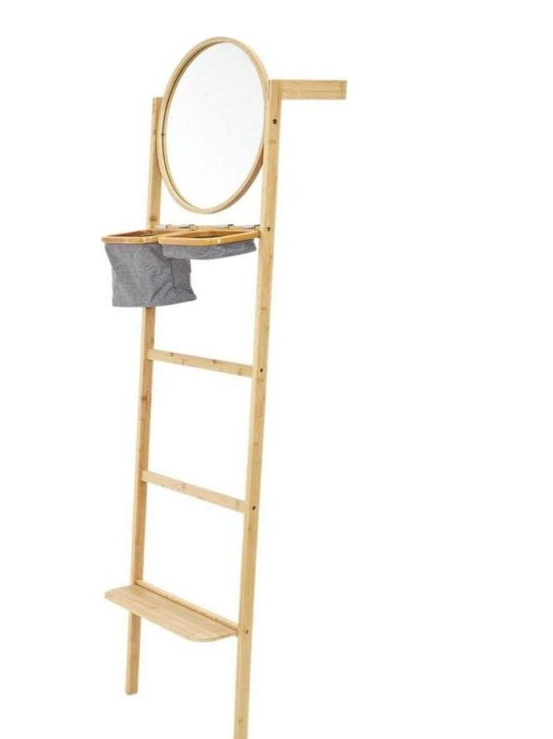Etagère miroir bambou Beige - Kiabi