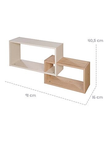 Étagère murale 2 niches en mélaminé pour chambre enfant 'Roba jil'