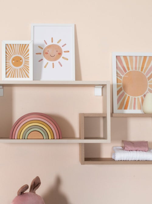 Étagère murale 2 niches en mélaminé pour chambre enfant 'Roba jil' - Kiabi