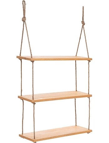 Étagère murale 3 tablettes en bois et corde BLAISE