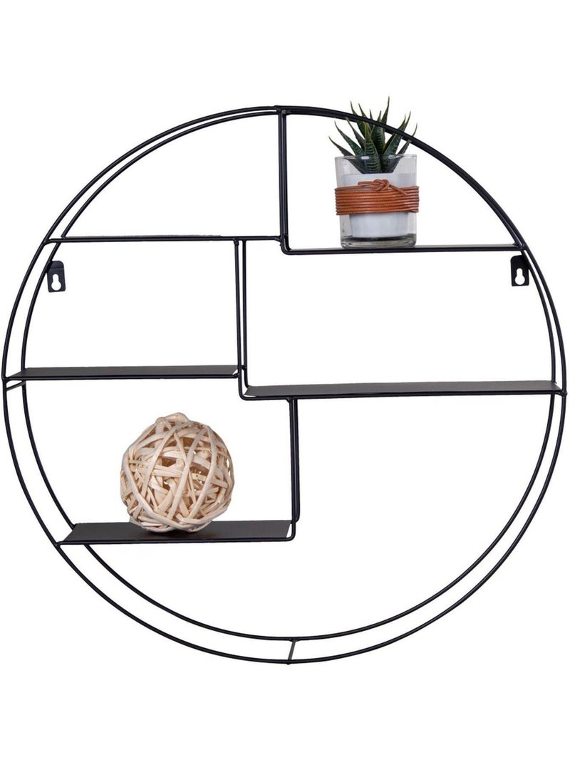 Étagère murale acier noir Ø 47 x 10 cm - House Nordic Noir mat - Kiabi