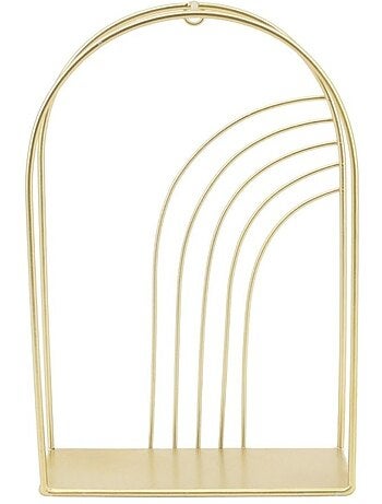 Etagère murale arche en métal doré 30x20cm