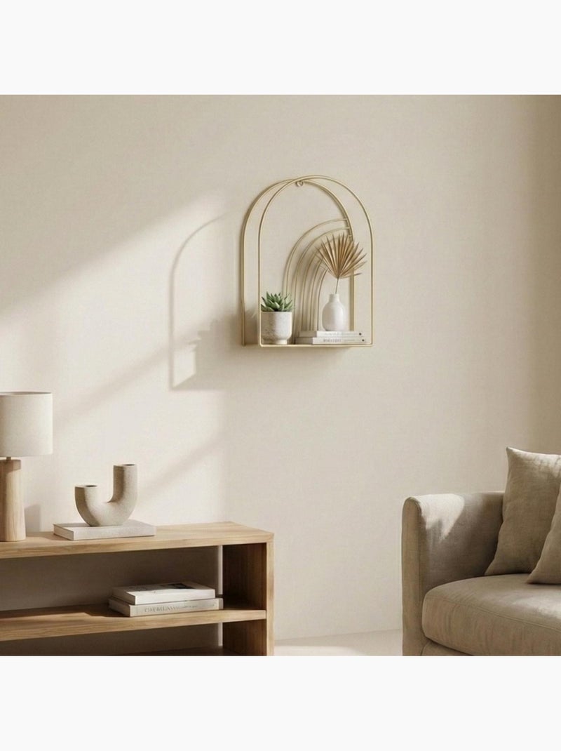 Etagère murale arche en métal doré 30x20cm Doré - Kiabi