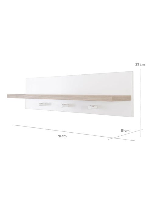 Étagère murale avec 3 patères en mélaminé pour chambre enfant 'Roba moritz' - Kiabi Étagère murale avec 3 patères en mélaminé pour chambre enfant 'Roba moritz' - Kiabi