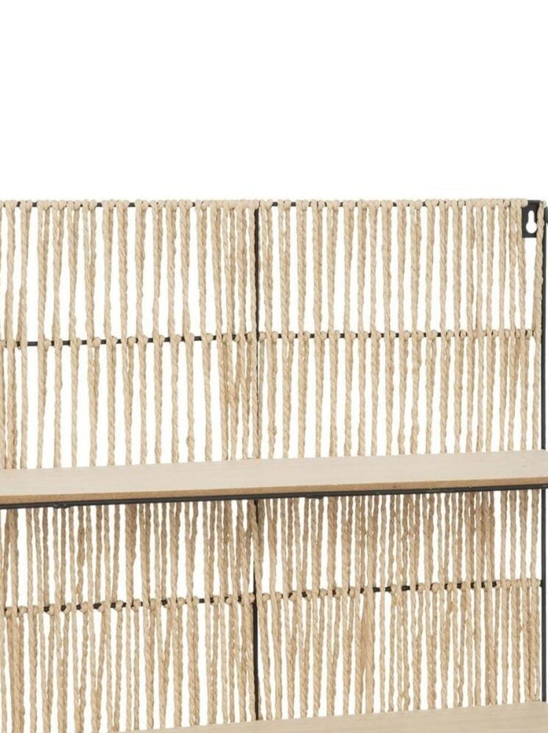 Étagère murale corde et métal Cosy 2 niveaux Beige - Kiabi