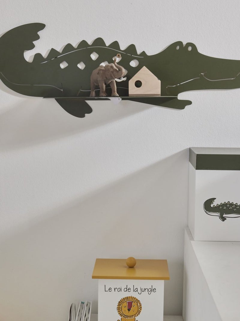 Etagère murale crocodile en métal LE ROI DE LA JUNGLE Vert chèvrefeuille - Kiabi