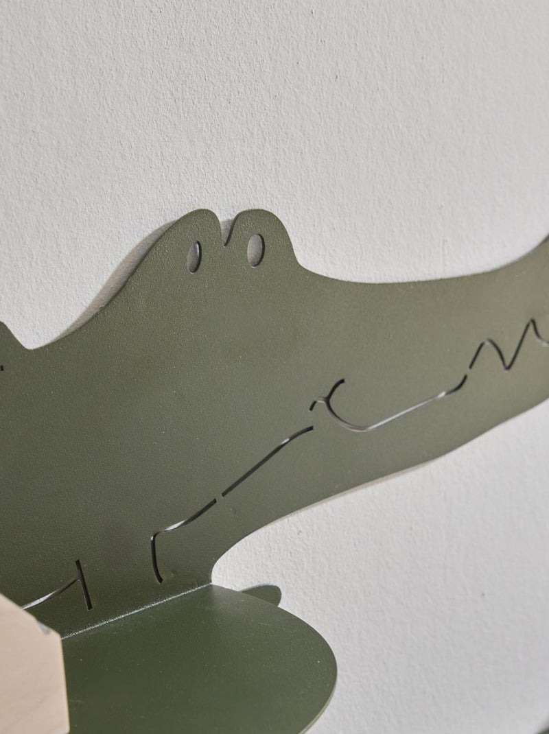 Etagère murale crocodile en métal LE ROI DE LA JUNGLE Vert chèvrefeuille - Kiabi