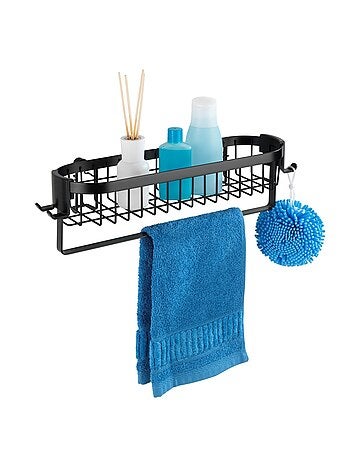 Etagère murale de salle de bain indus Classic - L. 35 cm - Noir