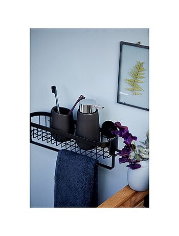 Etagère murale de salle de bain indus Classic - L. 35 cm - Noir