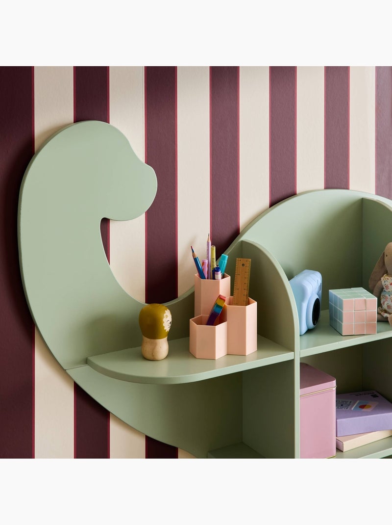 Etagère murale dinosaure 5 espaces de rangement Brachi Vert - Kiabi