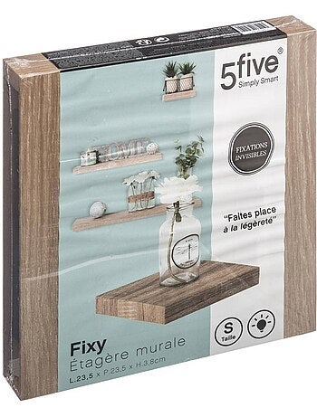 Etagère murale effet bois à fixation invisible FIXY